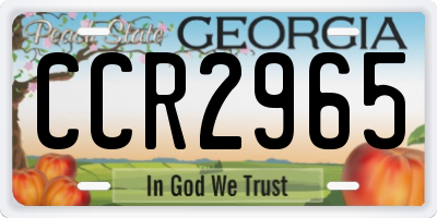 GA license plate CCR2965