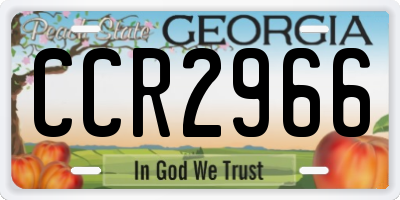 GA license plate CCR2966