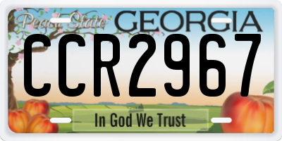 GA license plate CCR2967