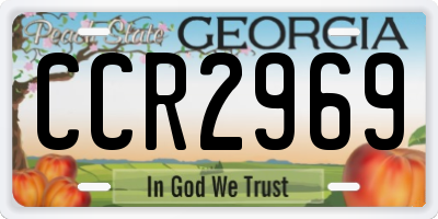 GA license plate CCR2969