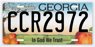 GA license plate CCR2972