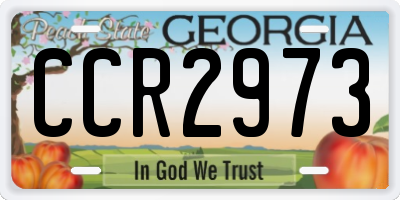 GA license plate CCR2973