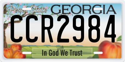 GA license plate CCR2984