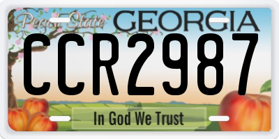 GA license plate CCR2987