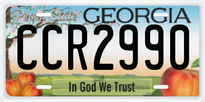 GA license plate CCR2990