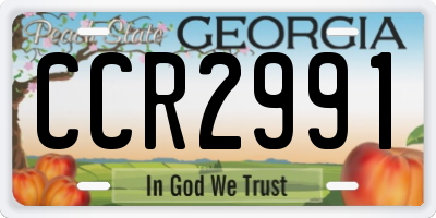 GA license plate CCR2991