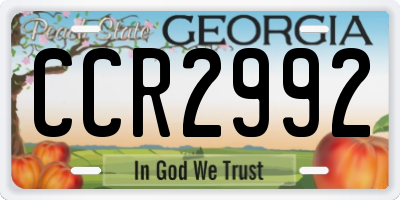 GA license plate CCR2992