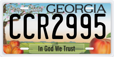 GA license plate CCR2995