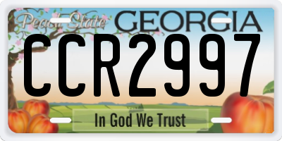 GA license plate CCR2997