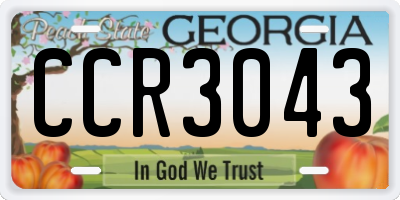 GA license plate CCR3043