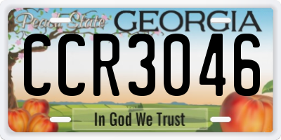 GA license plate CCR3046