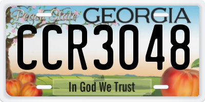 GA license plate CCR3048