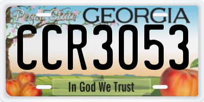 GA license plate CCR3053
