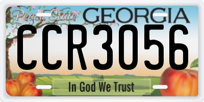 GA license plate CCR3056
