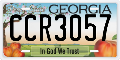 GA license plate CCR3057
