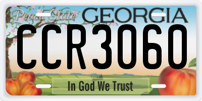 GA license plate CCR3060