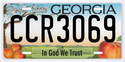 GA license plate CCR3069