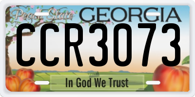 GA license plate CCR3073