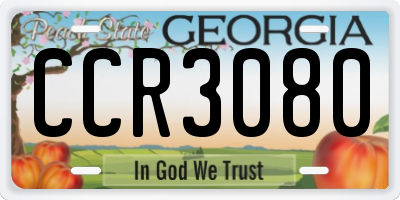 GA license plate CCR3080