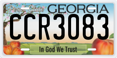 GA license plate CCR3083