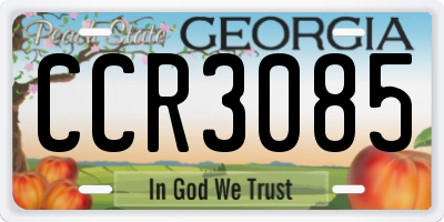 GA license plate CCR3085