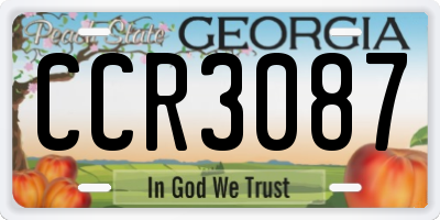 GA license plate CCR3087