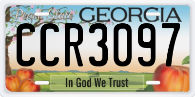 GA license plate CCR3097