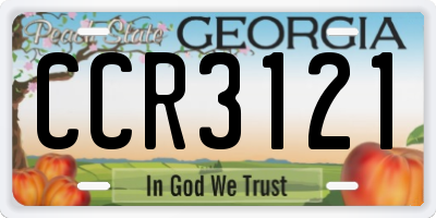 GA license plate CCR3121
