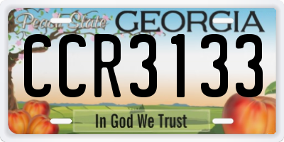 GA license plate CCR3133