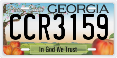 GA license plate CCR3159