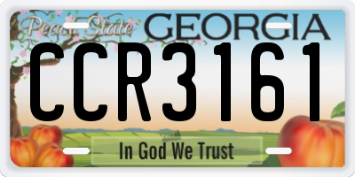 GA license plate CCR3161
