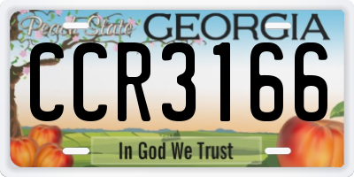 GA license plate CCR3166