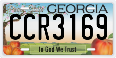GA license plate CCR3169