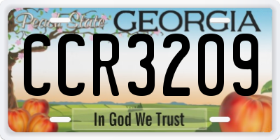 GA license plate CCR3209