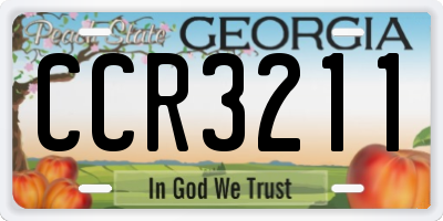 GA license plate CCR3211
