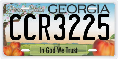 GA license plate CCR3225