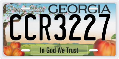 GA license plate CCR3227