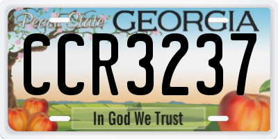 GA license plate CCR3237