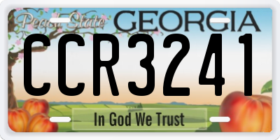 GA license plate CCR3241