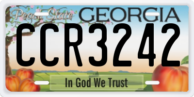 GA license plate CCR3242