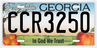 GA license plate CCR3250