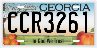 GA license plate CCR3261
