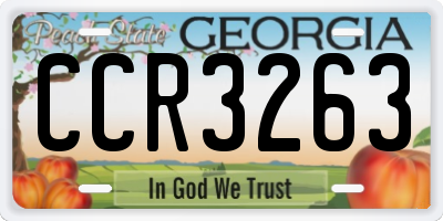 GA license plate CCR3263