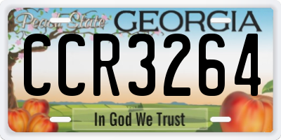 GA license plate CCR3264