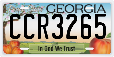 GA license plate CCR3265
