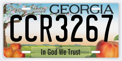 GA license plate CCR3267