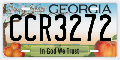 GA license plate CCR3272
