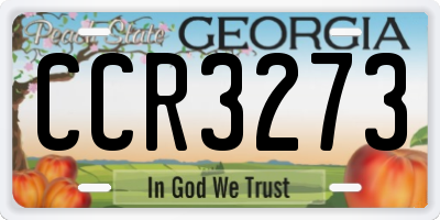 GA license plate CCR3273