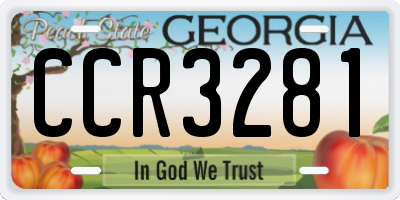 GA license plate CCR3281