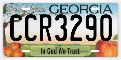 GA license plate CCR3290
